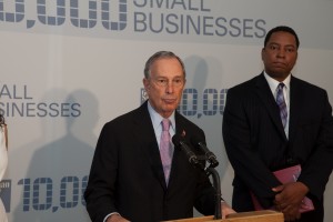 Mayor Michael R. Bloomberg at LaGuardia Community College (Photo by Maurice Pinzon)